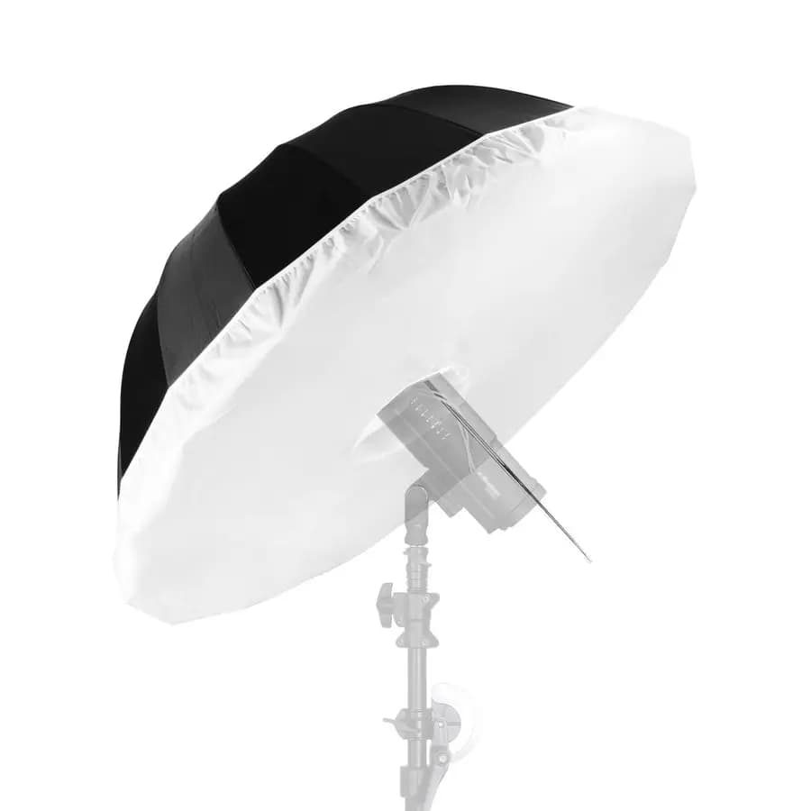 Parabolic umbrella and Diffuser for Photo Lighting, Black Reflective Umbrella and 65 Pollic Silver for Photo Studio Flash