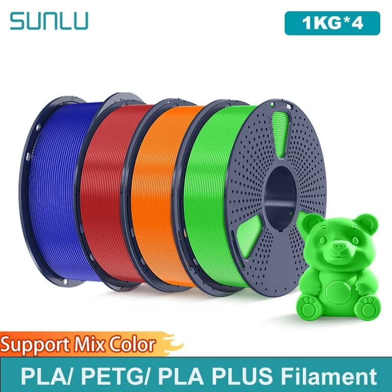 SUNLU 4KG 3D PLA/PETG/PLA PLUS/Transparent filing 1.75mm 5Roll 1KG 3D Printer Filament ordered 3D Printer and 3D Pen