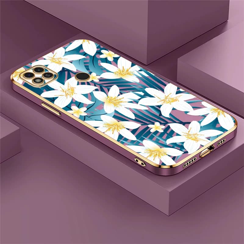 Custodia Morbida Antiurto per Xiaomi Redmi 14C 12 12C 13C 5G 13 A1 A2 Plus A3 A5, Cover in TPU Placcato con Stampa Floreale