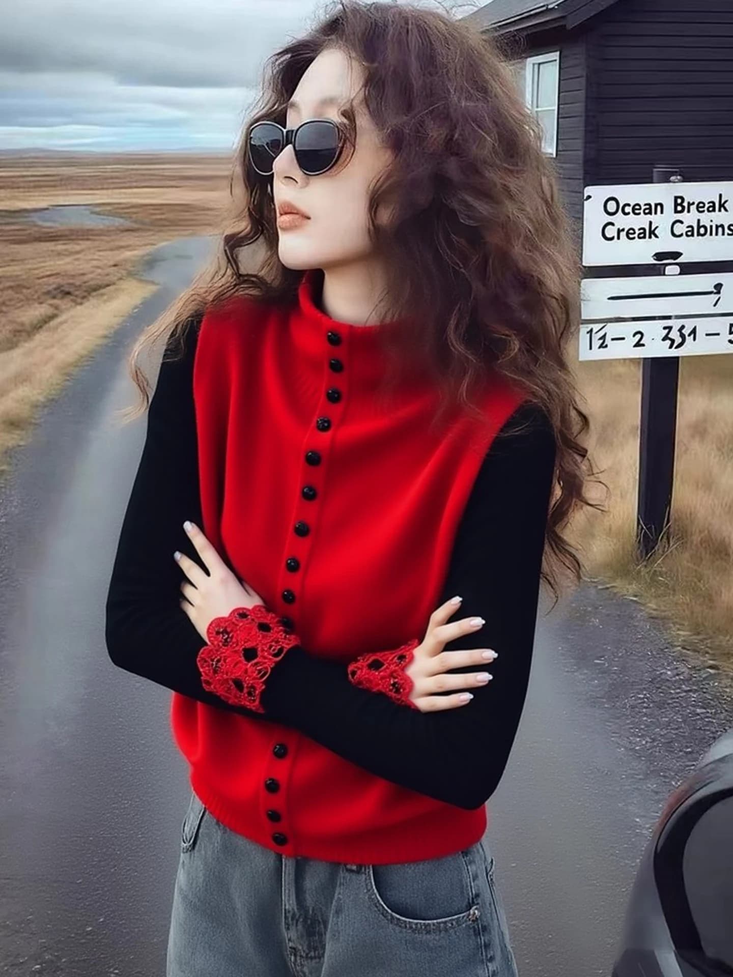 Spring 2026 Elegant Red Knitted Vest Women's Sleeveless Single Button Soft Versatile Fashionable Jacket Casual Outerwear
