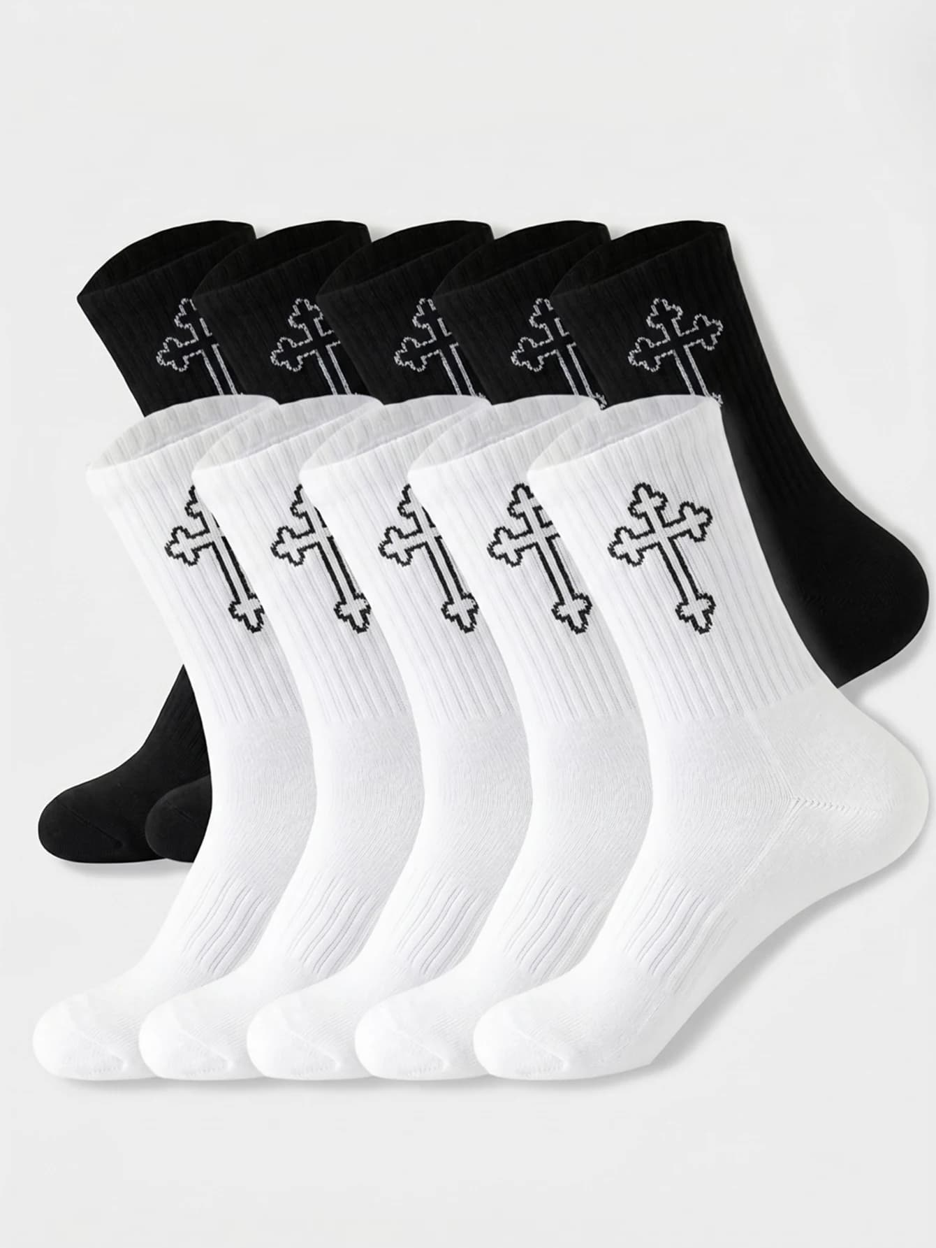5 Pairs Men's Male Accsesories Socks Stack Socks Boot Cheap Sales Clothes Y2K Cute Sports Funny Shoes Gift