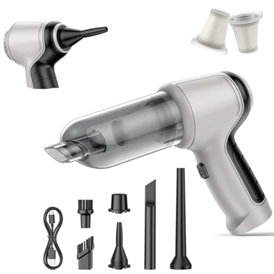 Aspirapolvere per Auto, 15000Pa Portatile Senza Fili Ricaricabile per Pulizia a Secco e Umido, 120W Alta Potenza per Auto, Animali Domestici, Casa, Ufficio