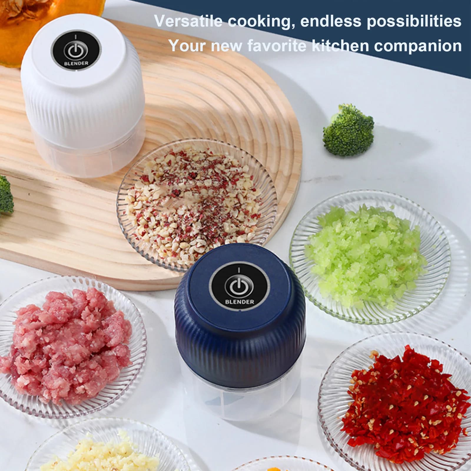 Electric Vegetable Chopper Blender 300ML Portable Cordless Mini Onion Chopper Rechargeable for Onion Ginger Chili Baby Food