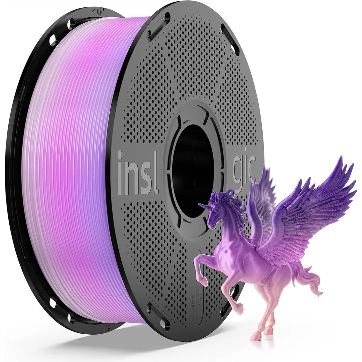 Filamento PLA Arcobaleno 1.75mm Multicolore Sfumato per Stampante 3D +/- 0.02mm, 1kg (2.2lbs) per Stampe Creative