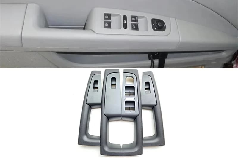 Nero/4PCS Auto Anteriore Maniglia Della Porta Posteriore Bracciolo Telaio Interruttore Pannello di Controllo Trim di Ricambio Per Skoda Superb 2008-2013 3TD867157