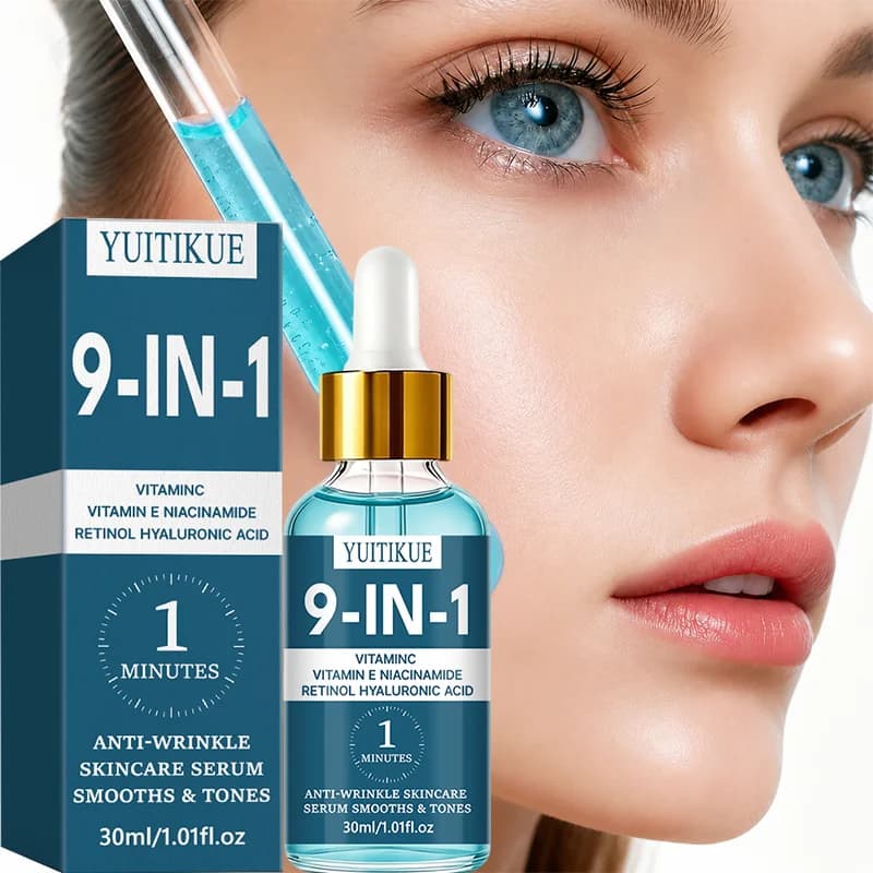 9 In 1 Facial Serum Multi Complex Vitamin C E Niacinamide Retinol Hyaluronic Acid Anti Wrinkle Brightening Hydrating Face Serum