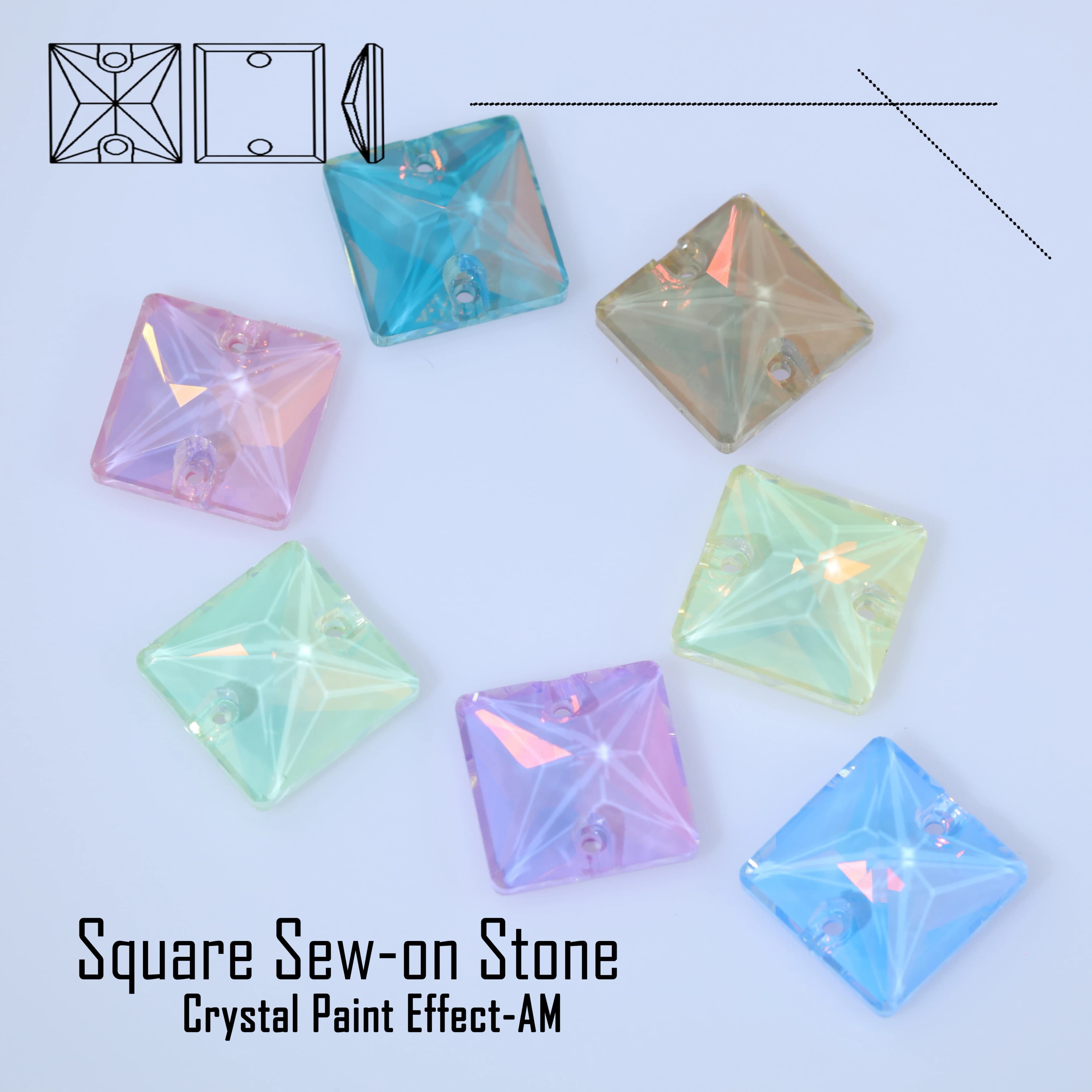 Square Sew On Rhinestones AB K9 Glass Crystal Strass For Wedding Dress Shoes Garment Bag DIY Craft Clothing Decoration Wholesale