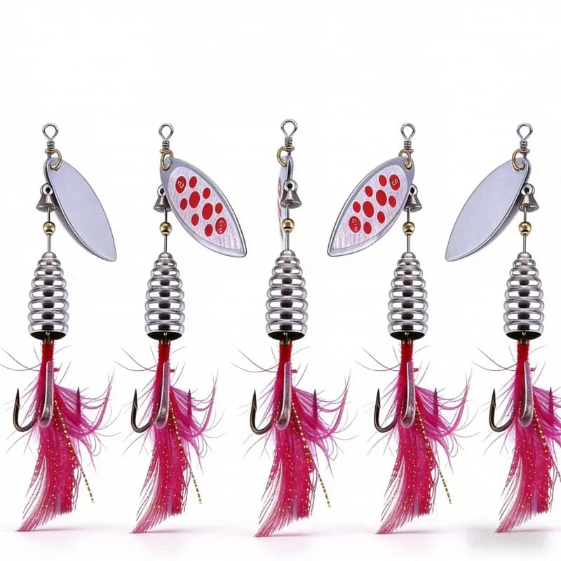 Set di esche artificiali composite con paillettes 13G, 5-10 pezzi, 8 cm, esche bioniche finte per persico e pesce mandarino, speciali per acqua dolce e salata