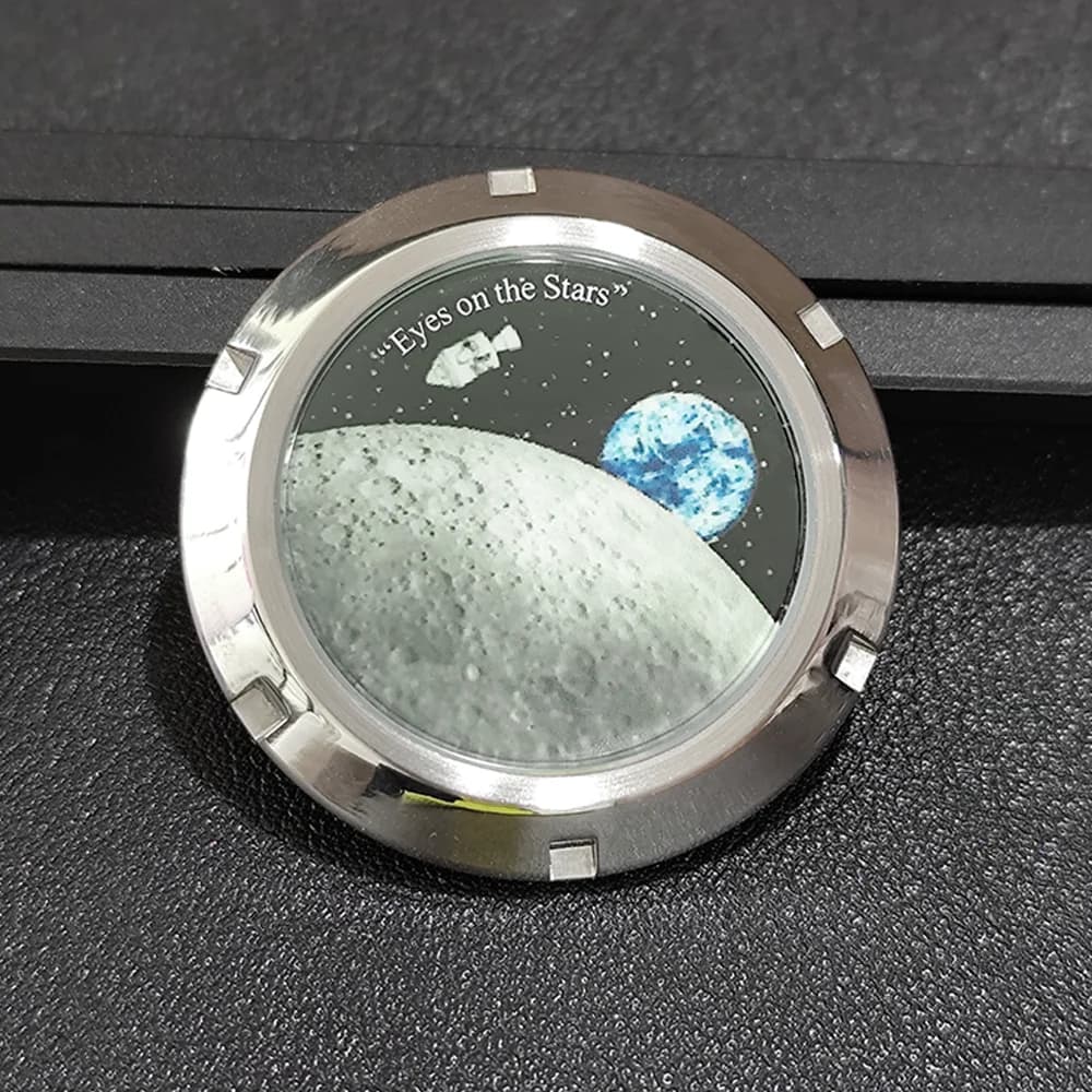 coperchio inferiore con motivo luna 37 mm, adatto per parti della copertura posteriore in acciaio inossidabile con cassa VK63, parti dell'orologio, coperchio inferiore staccabile