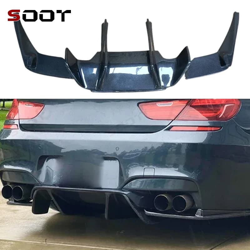 Diffusore in Fibra di Carbonio per BMW Serie 6 F12 F13 F06, Diffusore Posteriore per Auto, Splitter Posteriore, Spoiler con Luce, Labbro Posteriore, Parti Auto