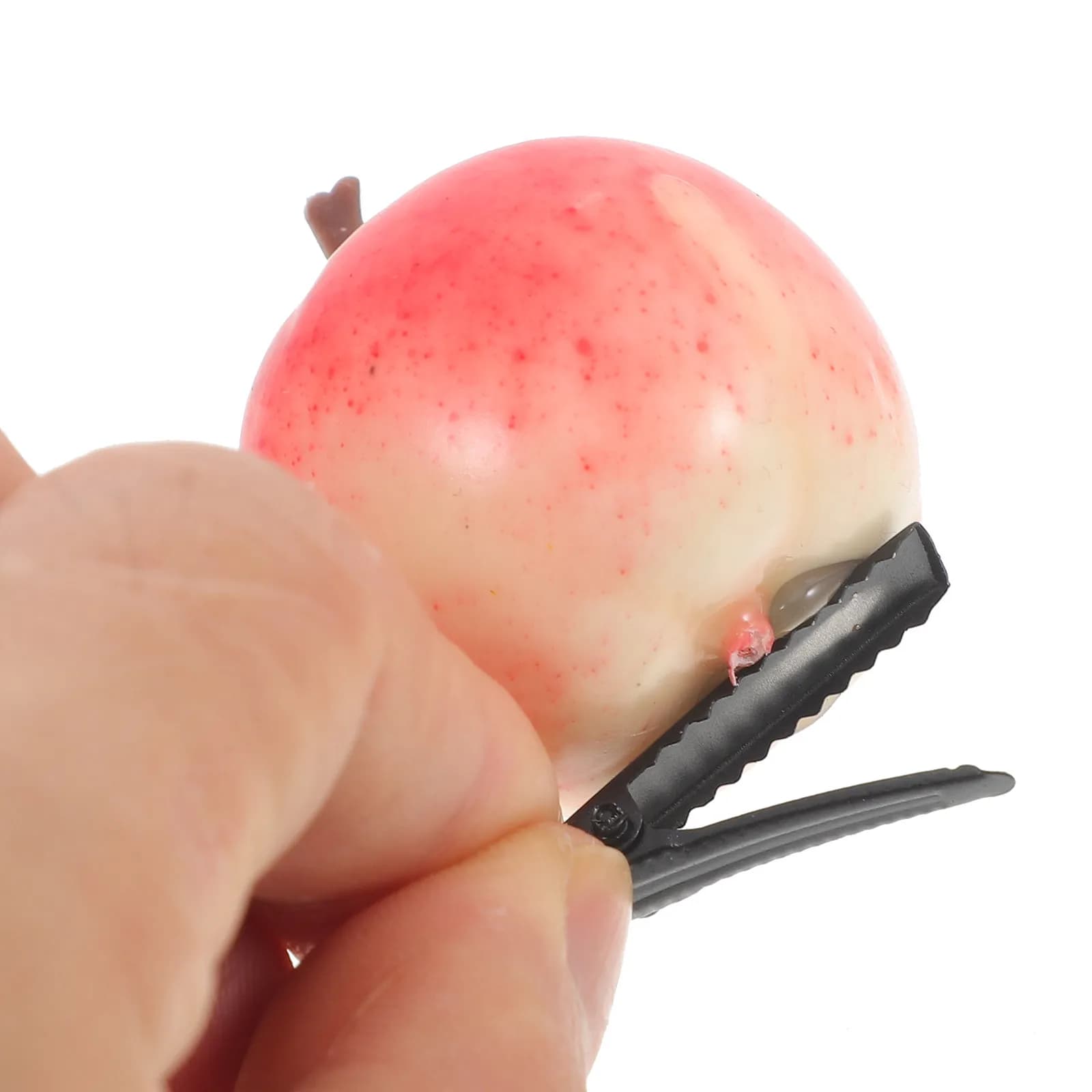4Pcs Realistic Fruit Hair Clips Apple Shape Plastic Resin Hair Barrettes for Women Girls Fashion Styling Party Wedding Daily Use