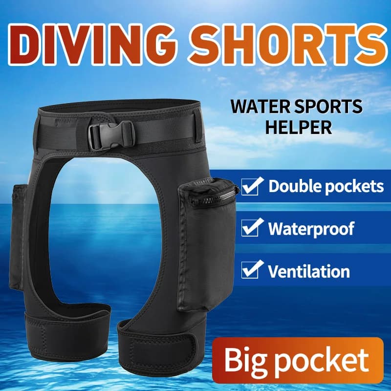 Uomo donna muta pantaloni corti Scuba Diving pantaloncini elasticizzati con tasche e fibbia a sgancio rapido cintura regolabile in vita Dropship