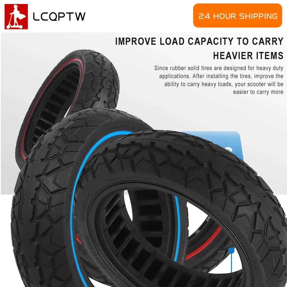 Pneumatico antiscivolo fuoristrada da 10 pollici 70/60-7.5 Parte solida del pneumatico ammortizzante a nido d'ape per scooter elettrico Ninebot ZT3 Pro /G3