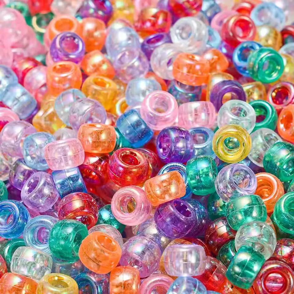 100 pz Perline Acriliche Trasparenti a Forma di Cipollotto 9x6mm, Distanziatori per Creazione Gioielli Fai da Te, Braccialetti Artigianali