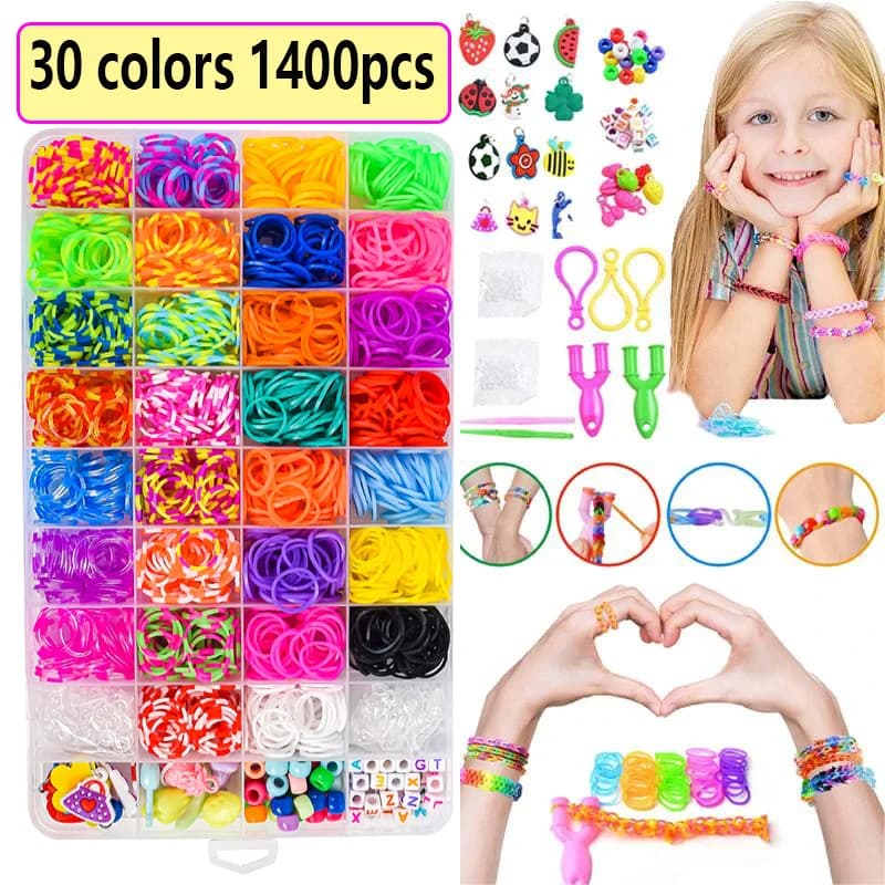 Elastic Frame Handmade Bracelets DIY Kit Beads Toys for Girls Children Handmade Toys Christmas Gifts Toolbox for Weaving