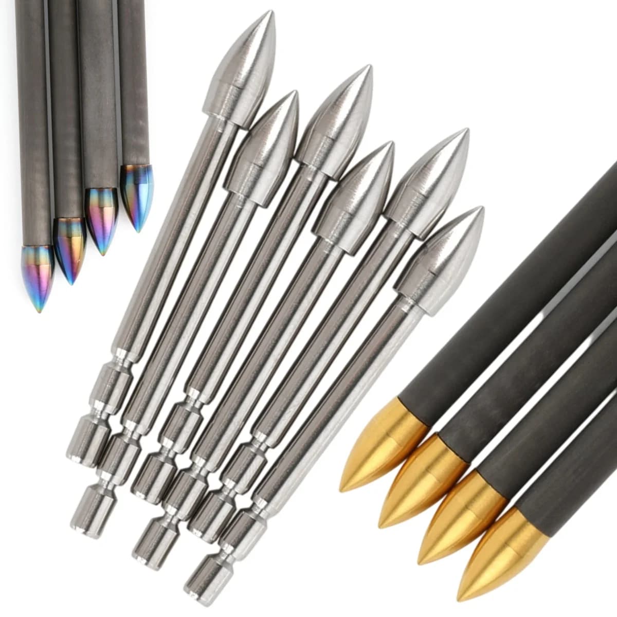 6/12 pezzi punta di freccia in acciaio al tungsteno 120 punti di freccia da competizione per tiro con l'arco per ID 3.2mm albero arco caccia tiro punte bersaglio