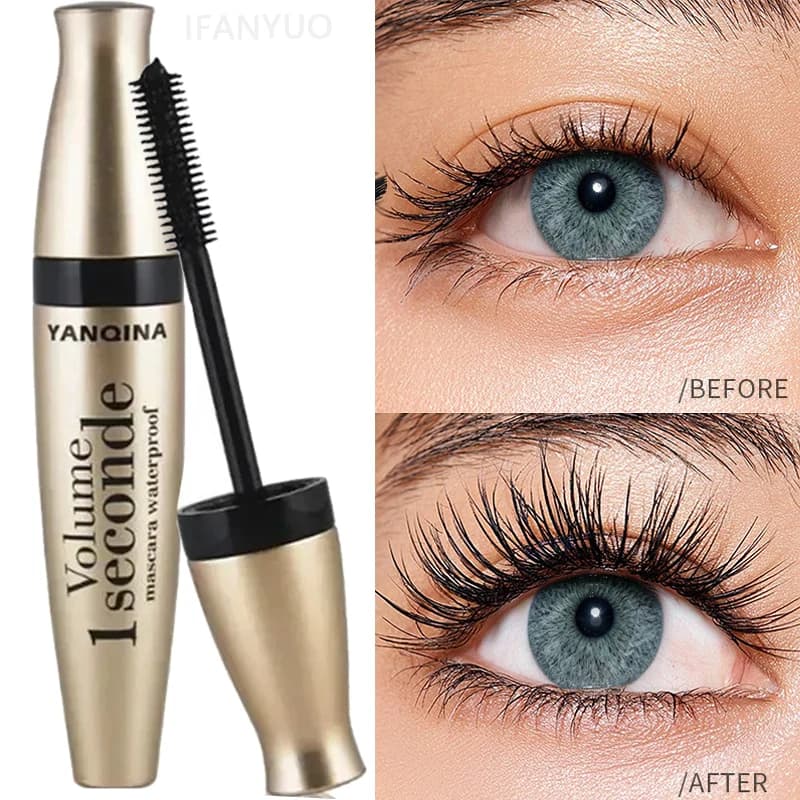 Mascara in Fibra di Seta 3D Nero Opaco Impermeabile a Lunga Durata, Trucco Occhi, Extension Ciglia, Asciugatura Rapida, Mascara Volumizzante, Cosmetici