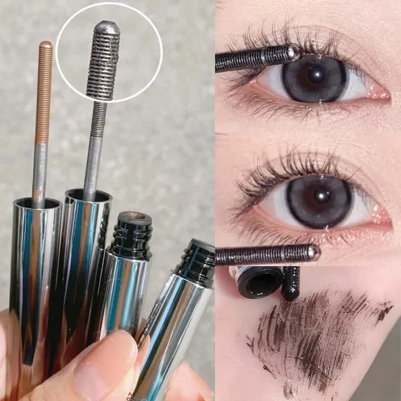 Waterproof Silk Fiber Mascara Metal Head Black Brown Curling Extend Eyelash Extensions Eye Makeup Cosmetic Tool for Eye Make-up Without Waving
