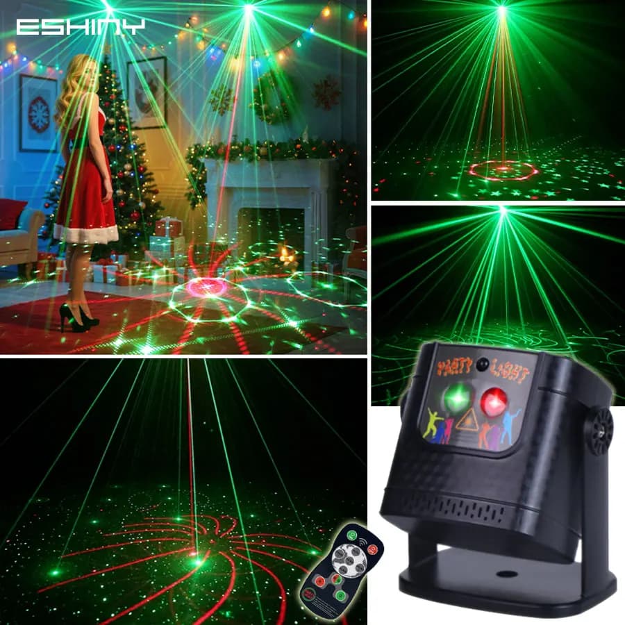 R&G Effetto Laser DJ Luce da discoteca 60 Modelli Proiettore LED Flash Bar Danza Camera da letto Festa di compleanno Decorazione natalizia Lampada H7D2