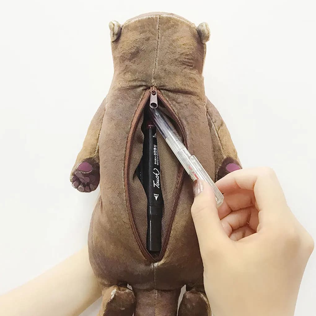 Simpatico sacchetto portaoggetti a forma di lontra astuccio in cotone imbottito cuscino per cuscino da polso peluche peluche Sea Otter bambola di peluche regali per bambini