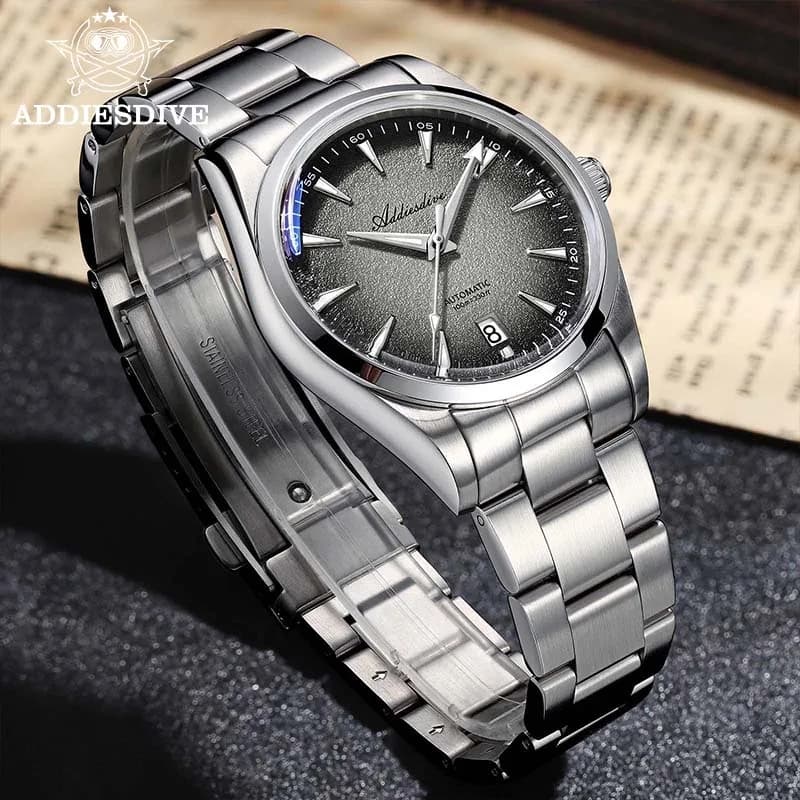 ADDIESDIVE NUOVI Orologi da uomo Orologio meccanico automatico super luminoso Movimento 8215 Vetro a specchio a bolle 39mm Orologio da polso subacqueo