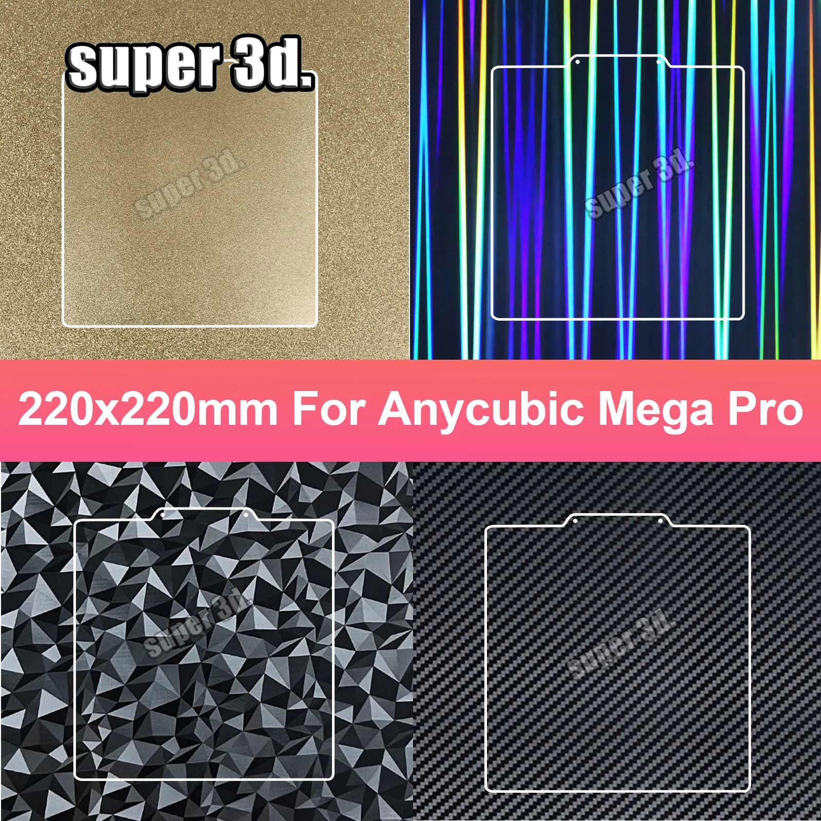 PEO PEI piastra di costruzione 220x220 Anet A8 Stampante 3d letto anycubic letto termico doppio lato pet piastra in carbonio piastre magnetiche in acciaio per molle