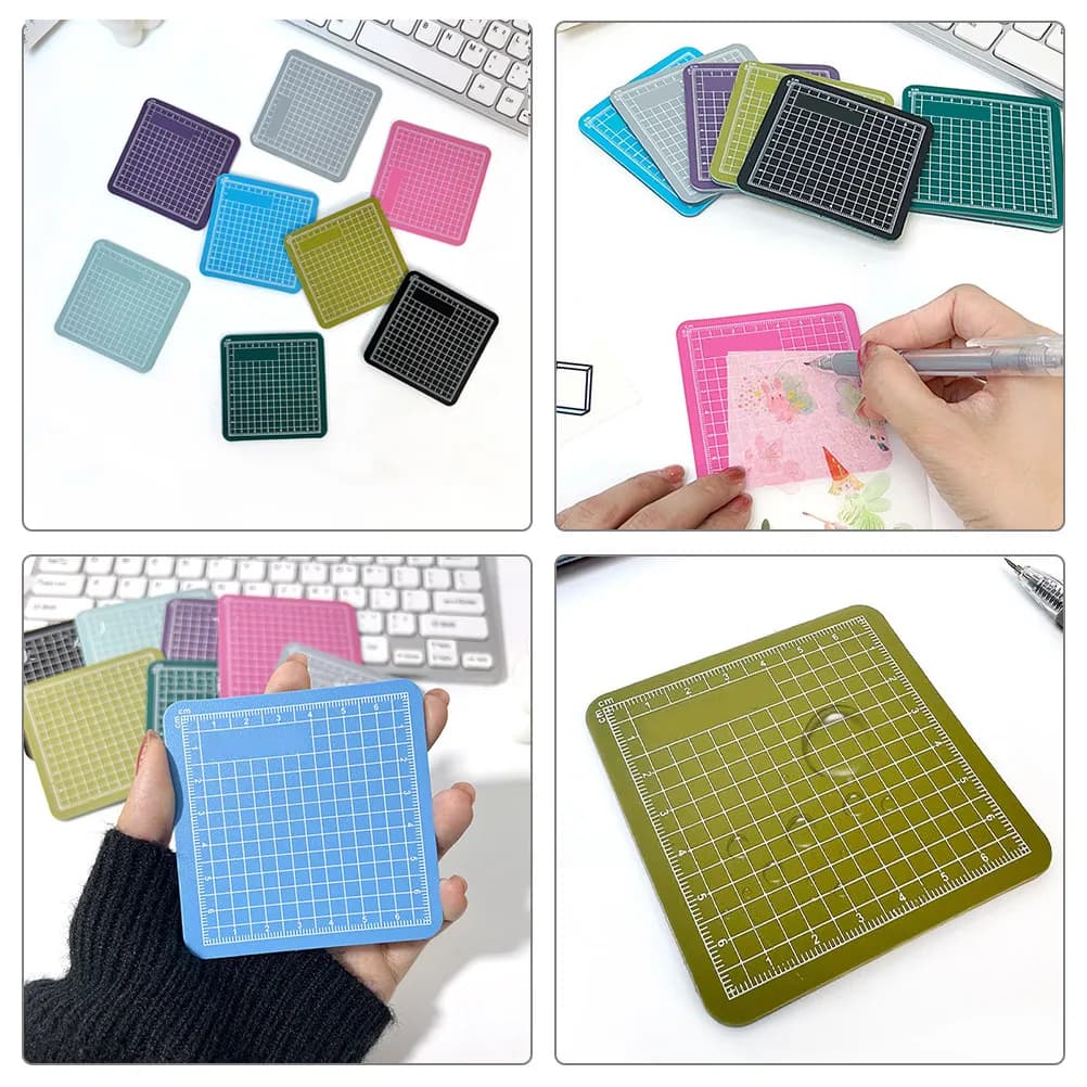 Set di 6 Tappetini Professionali per Incisione, Mini Tavole da Taglio per Artigianato, Superficie Liscia Bifacciale in PVC, Portatili, Leggeri e Sicuri