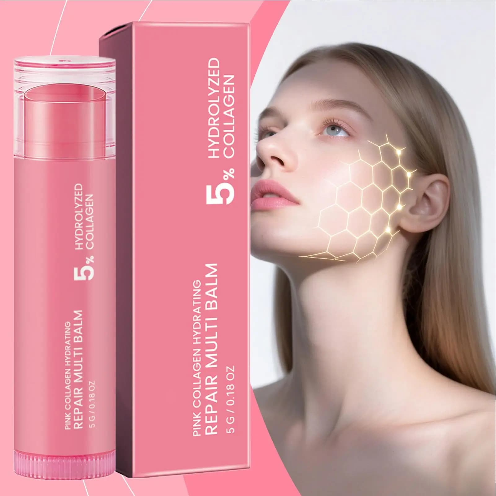 Balsamo Stick Multi-Bounce al Collagene per la Rimozione delle Rughe, Riparazione della Pelle del Corpo, Idratante e Nutriente per il Collo