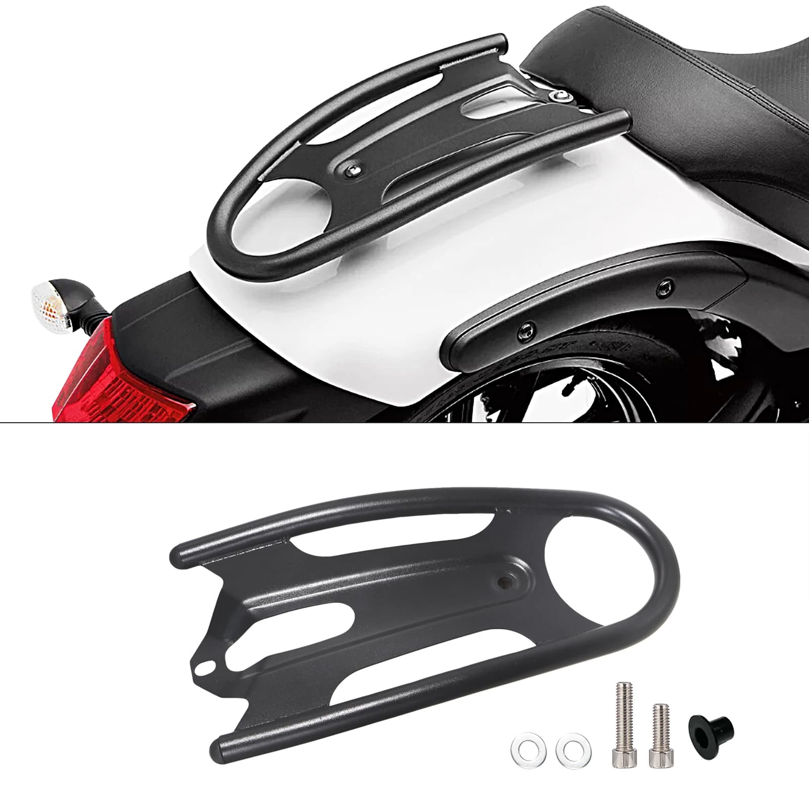 Single bag for motorcycle compatible with Kawasaki Vulcan S ABS/SE/Cafe EN650 2015-ON powder coated