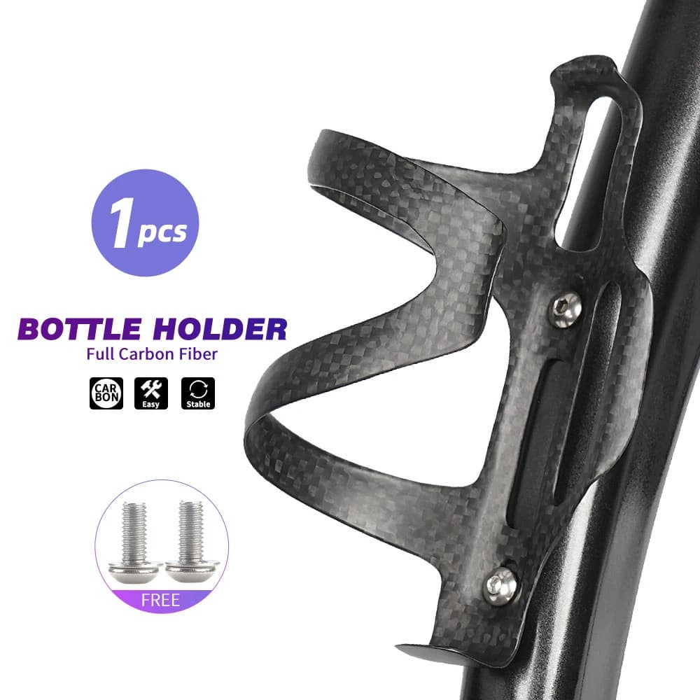 TOSEEK Lightweight Carbon Bottle Holder for Road Bike and Mountain Bike, Black Opaque (16.5±2g)