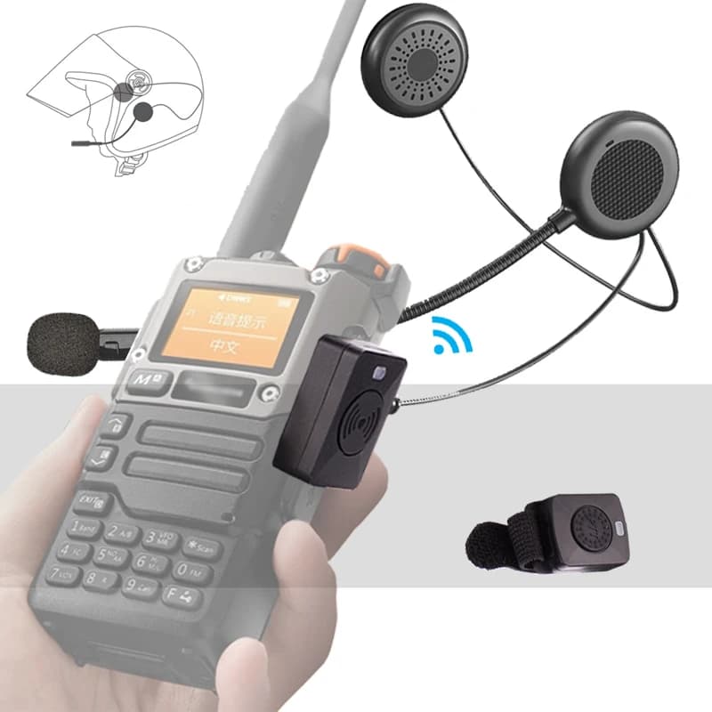 Walkie Talkie Casco Cuffie Bluetooth Radio bidirezionale Moto Locomotiva BT Auricolare wireless per Baofeng Quanshen Radtel