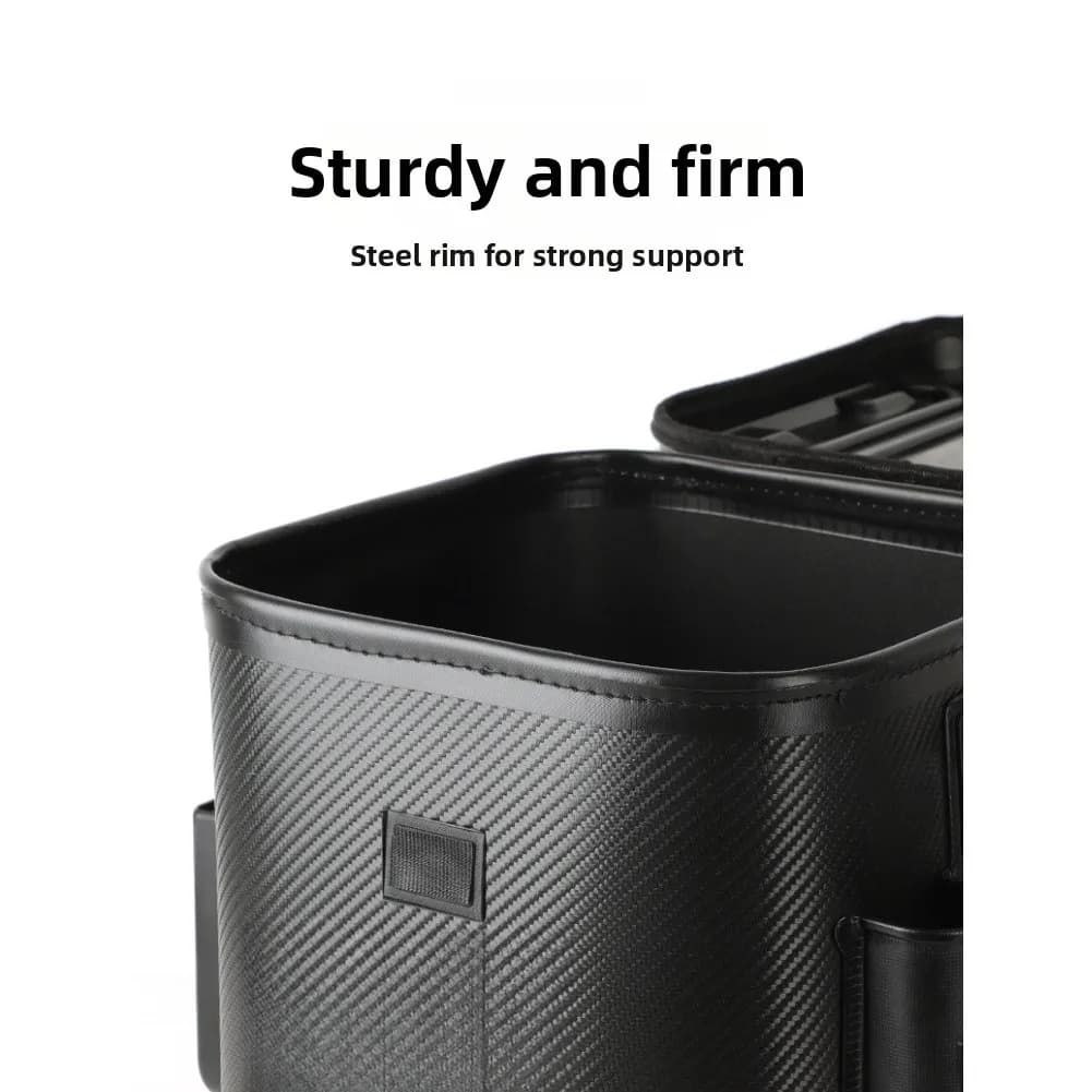 Portable Hard Shell Fishing Bucket Bait Carrier With Rod Holder Seat For Kayak Shore Lure Fishing Tackle Storage Live Well Box