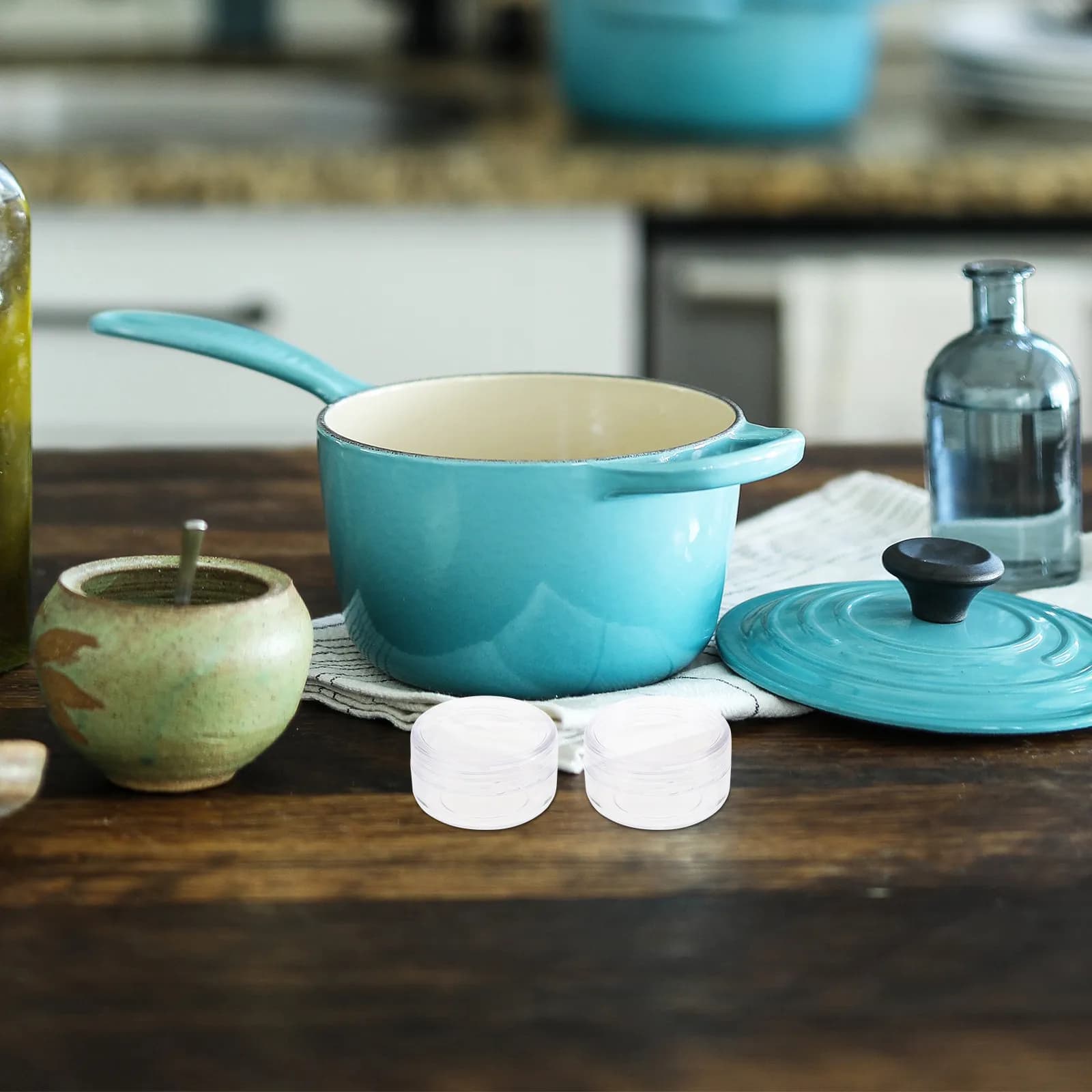 Set di 12 Mini Contenitori per Spezie, Barattoli Trasparenti di Lusso con Coperchi, Contenitori Riutilizzabili per Condimenti da Viaggio, per Picnic all'Aperto e Sale da Cucina