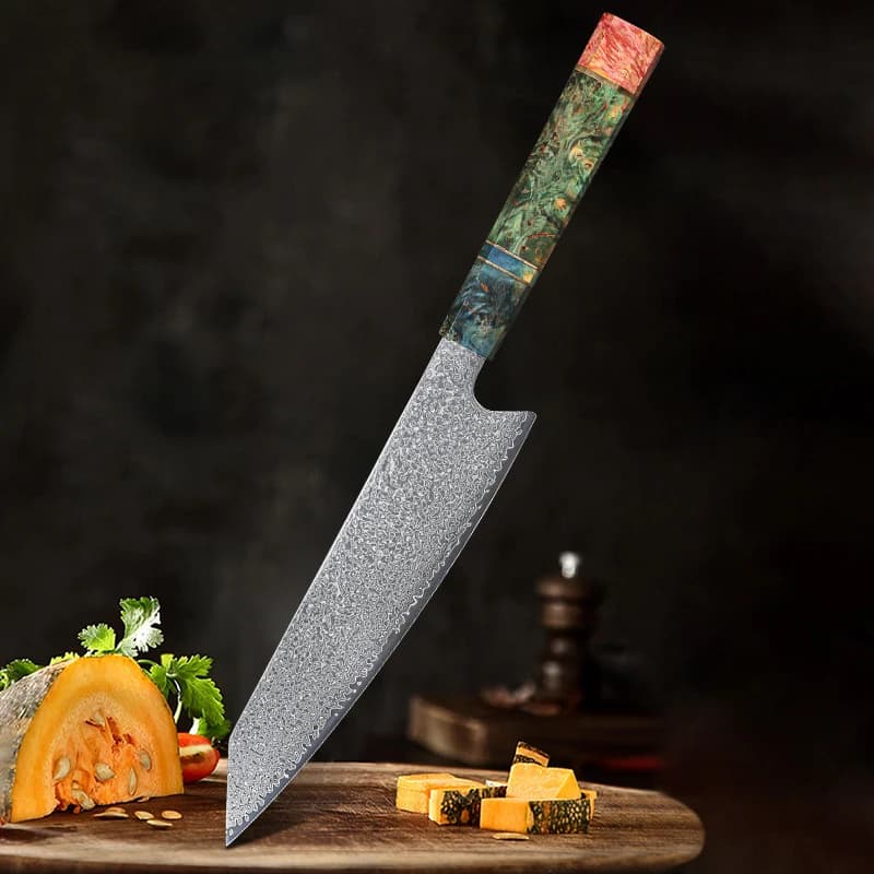 Kiritsuke knife 8 inch 10Cr15CoMoV 67 layers Damascus VG10 Steel blade Chef Mannaia Slice sushi Kitchen knives Casual handle