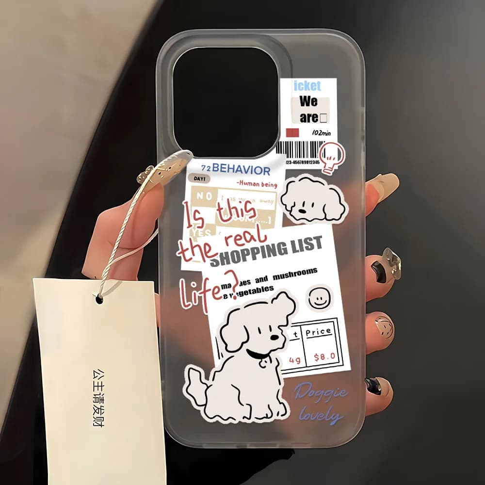 Custodia per telefono in silicone con etichetta carina cartone animato per iPhone 16 Pro Max Custodia per iPhone 11 15 13 12 14 Pro Max Plus 13 12 Mini Cover