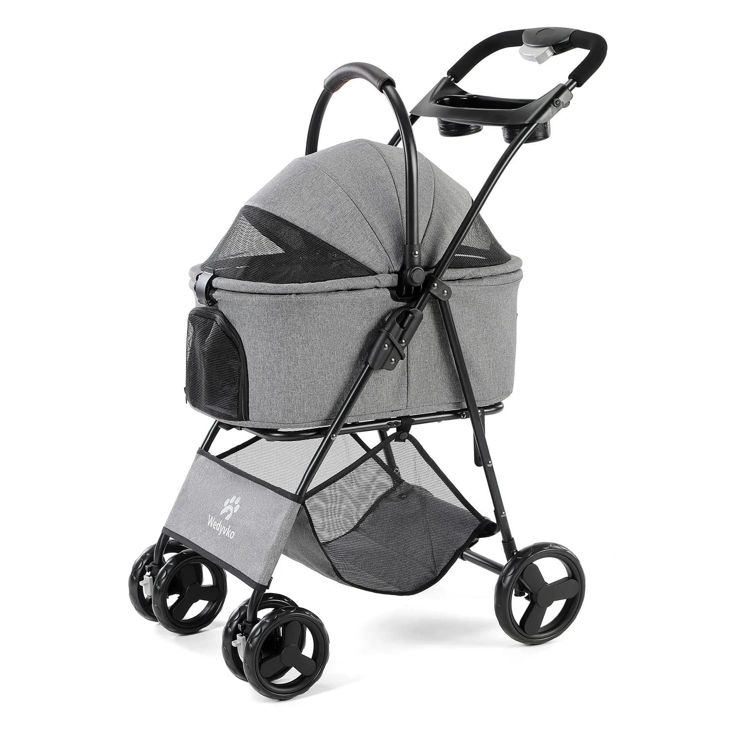 Pet walk 3 in 1 with removable carrier, folding stroller for small dogs and cats/media, waterproof, for all terrain, with Sun S