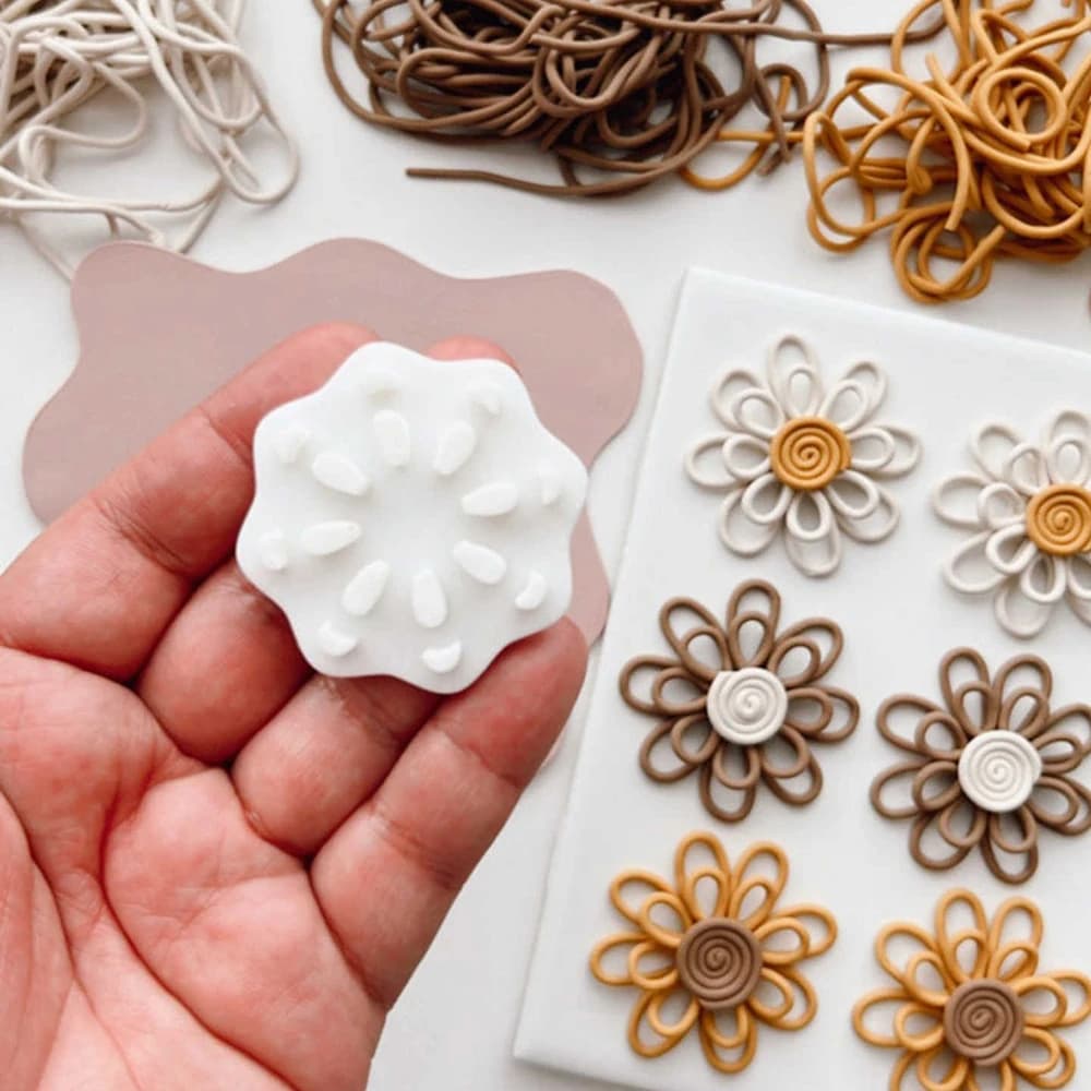 1PC Soft Filament Winding Mold Soft Ceramic Flower Margherite Earrings DIY Earrings Tools for Creation