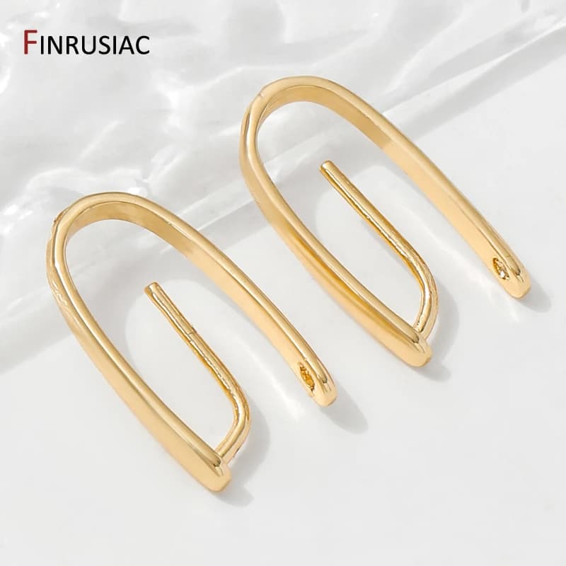 14/18K placcato oro ottone pendente clip pizzico cauzione chiusura connettori di fascino per collana fai da te creazione di gioielli accessori