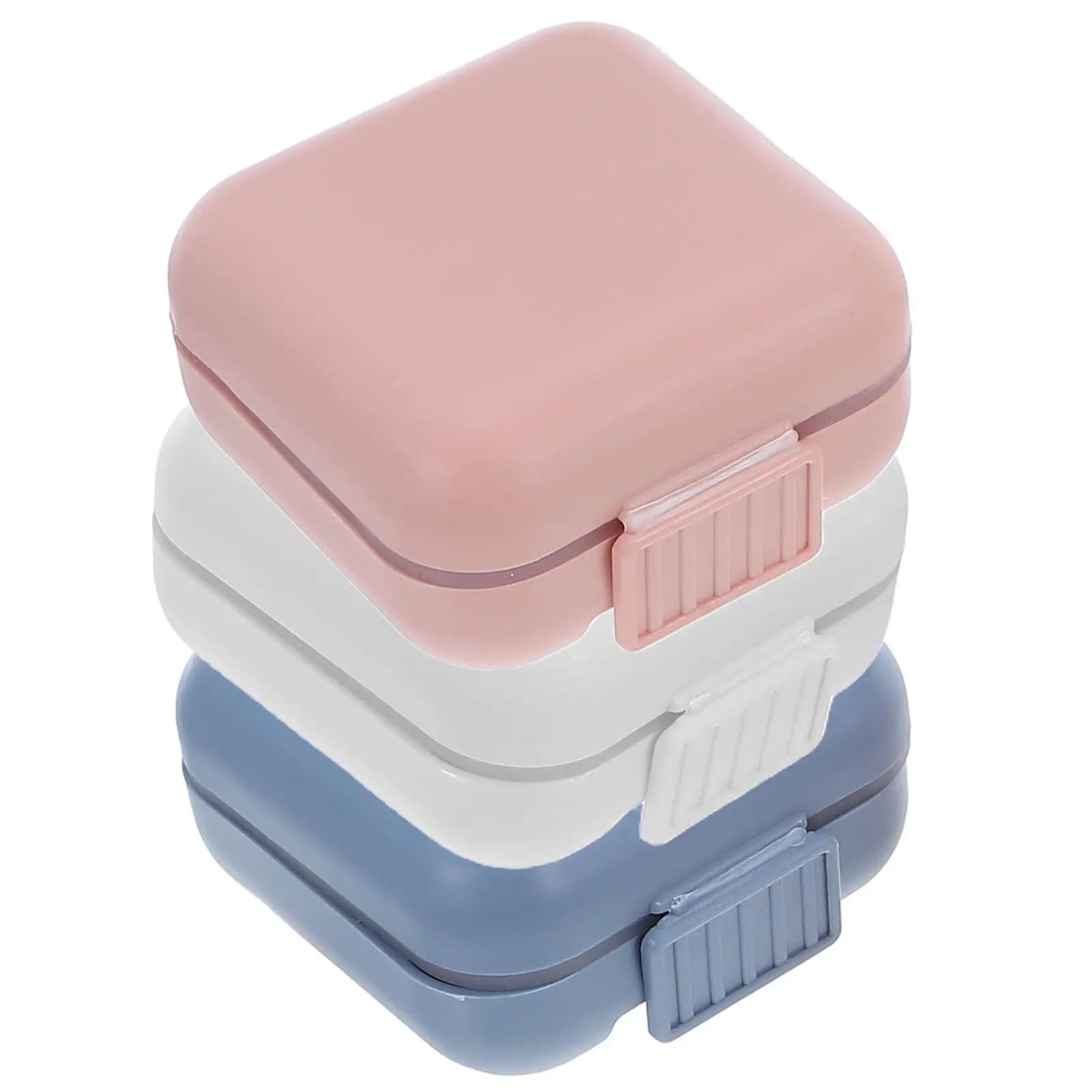 Set di 3 Contenitori Compatti per Pillole con 5 Scomparti, Ermetici, per Viaggio, Tasca o Borsetta, per Vitamine Quotidiane e Integratori