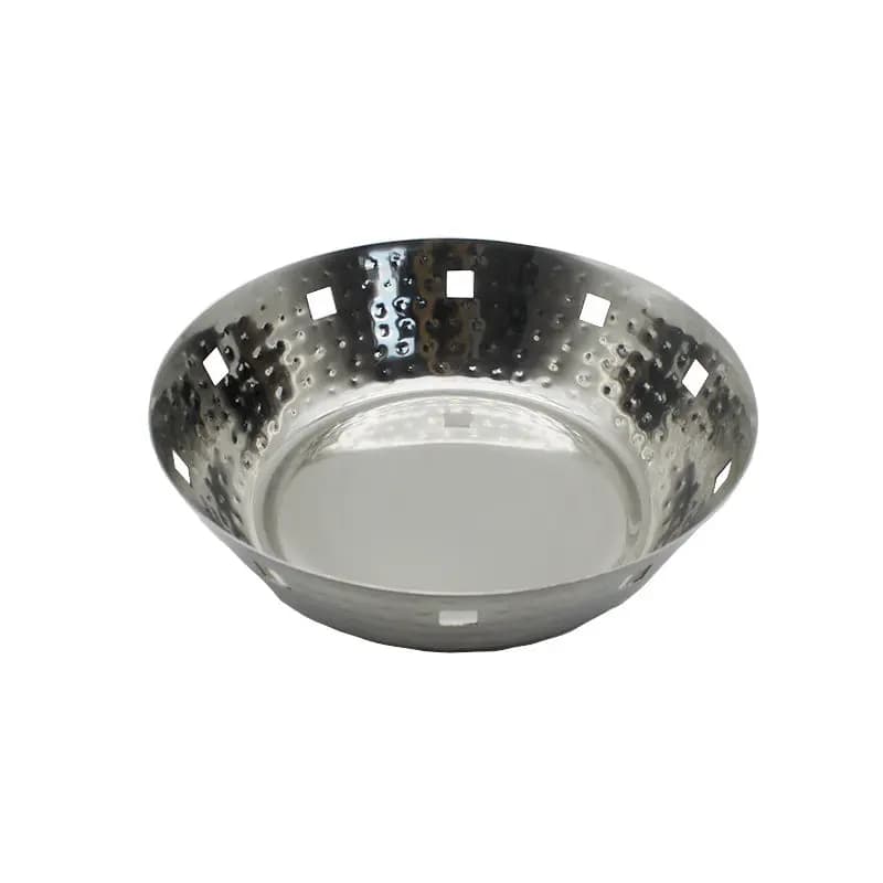 Simple stainless steel hammer pattern bread basket fruit basket home coffee table dried fruit plate storage