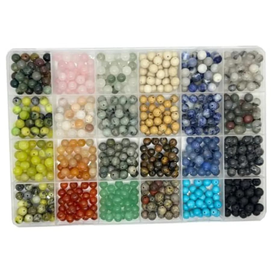 720pcs 6mm Natural Gemstone Beads Loose Gemstone Hole Size mm DIY Smooth Beads for Bracelet Necklace Earrings Jewelry Making, B