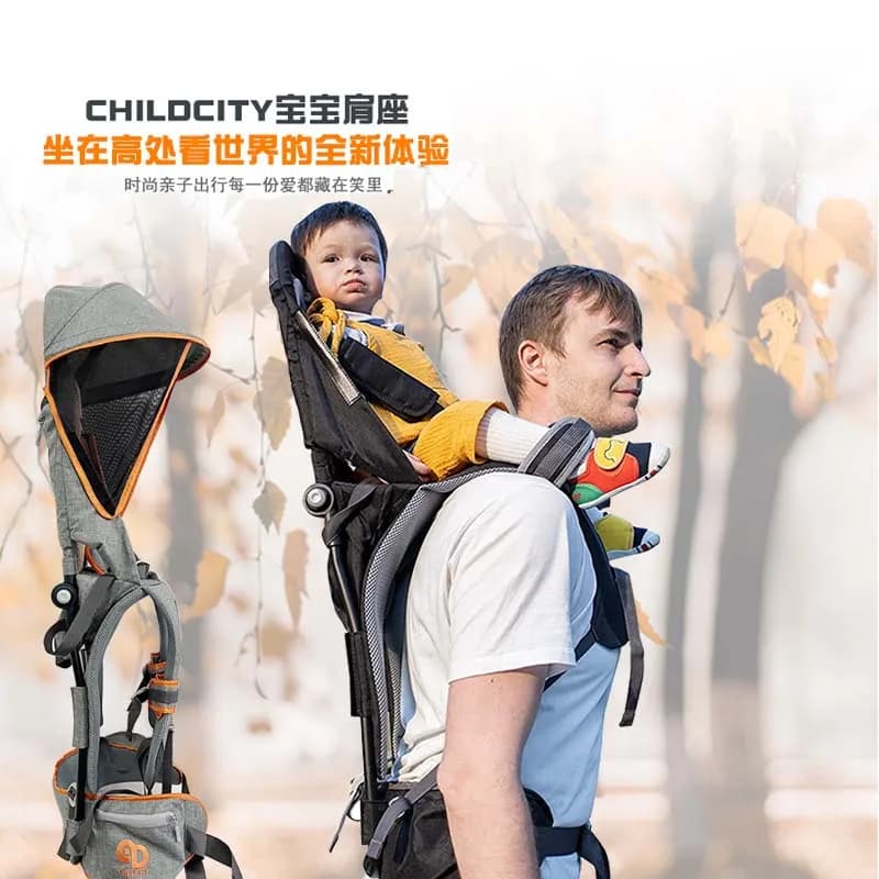 Spalla portante di bambino del bambino con interna in metallo con parapioggia per il bambino vettore zaino da trekking 6 mesi-5 anni ergonomico portante di bambino