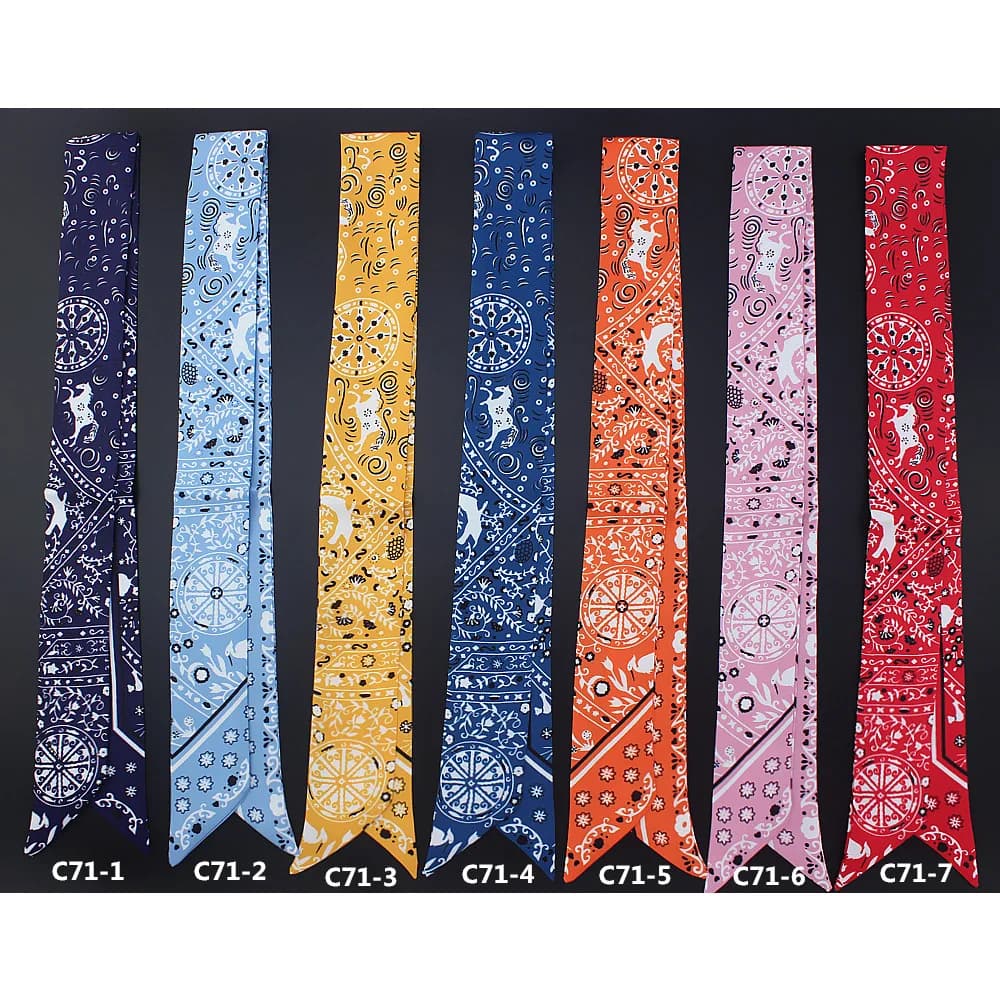 Sciarpa in Seta Stile Bohemien per Decorazione Manico Borsa, Fascia per Capelli Annodata in Fibra di Poliestere, Accessorio Moda Versione Coreana