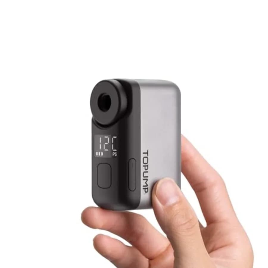Mini Pompa per Bicicletta con Manometro, Pompa Elettrica Portatile 120PSI, Arresto Automatico, Batteria Ricaricabile Type-C