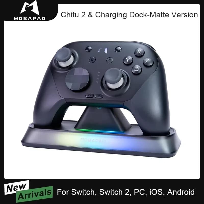 MOBAPAD CHITU 2 con Dock di Ricarica - Versione Opaca, Controller di Gioco per Nintendo Switch 1/2, PC, Android, iOS, Gamepad Meccanico HD