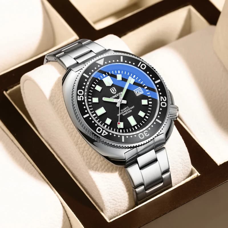 QINGXIYA Orologi al quarzo da uomo Top Brand di lusso in acciaio inossidabile impermeabile con data Orologio da uomo sportivo casual luminoso da polso maschile