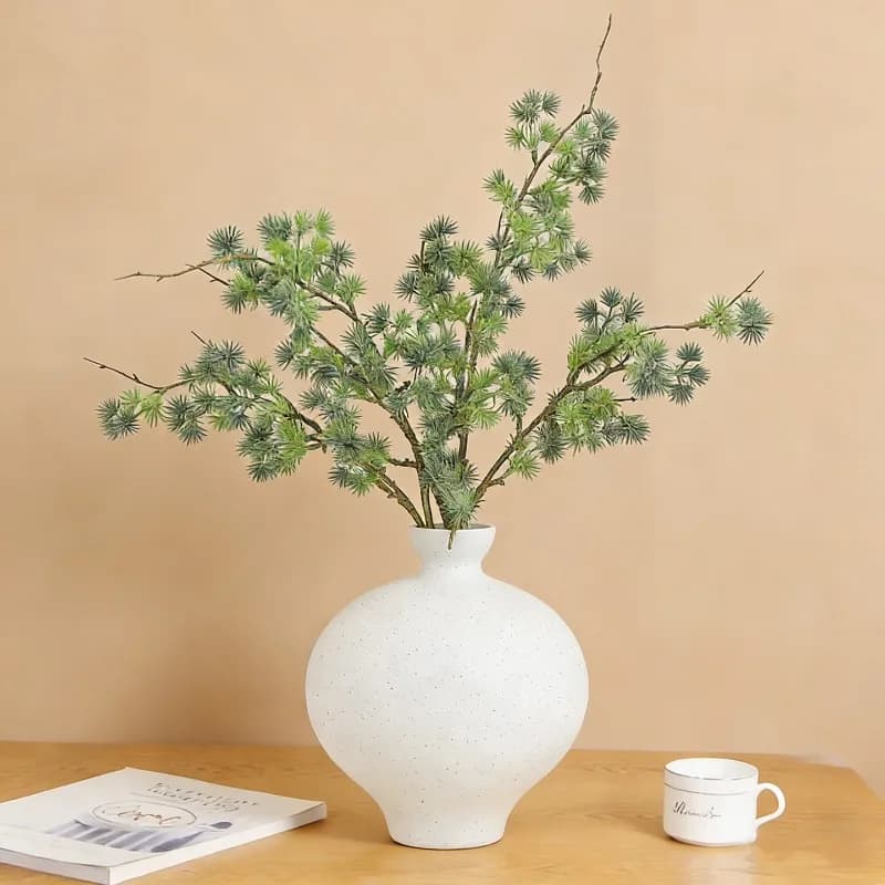 3pcs Artificial Penglai Pine Plastic Green Plants Floral Home Christmas Decoration Simulation Pines Needle Plant Cafe Decorative