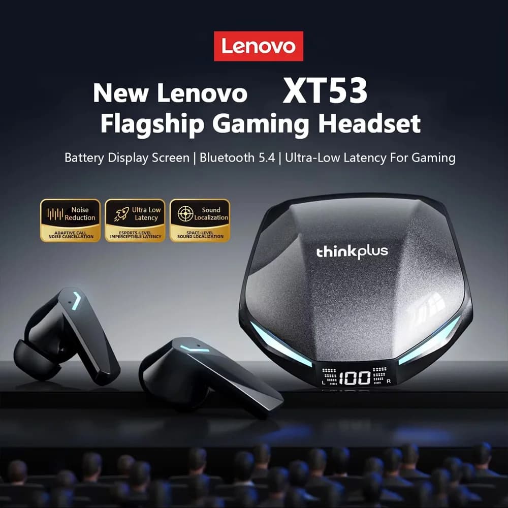 Auricolari Bluetooth Wireless Lenovo XT53, Cuffie TWS a Lunga Durata, Chiamate HD Surround HIFI, Impermeabili per Sport e Gaming