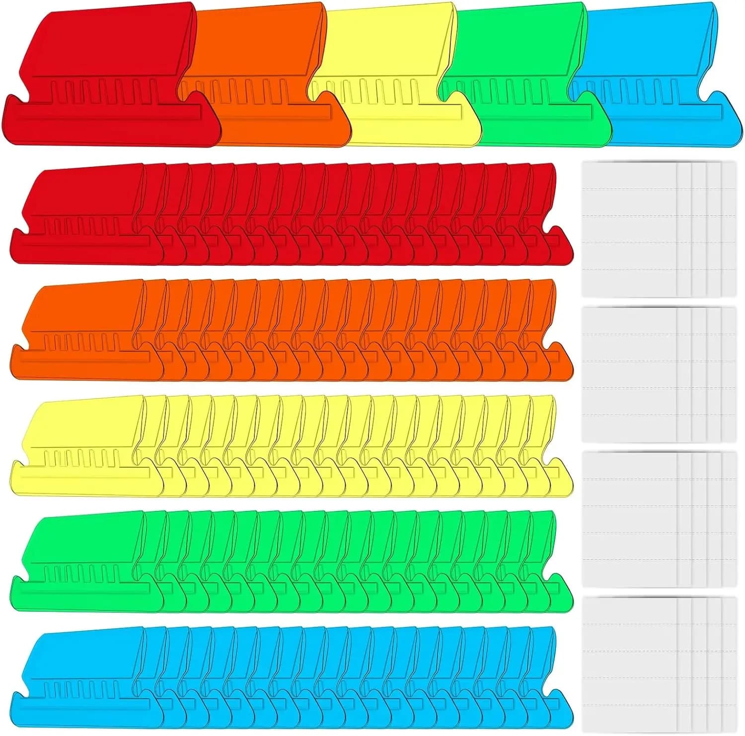 100 Set di Etichette per Cartelle Sospese con Inserti, Etichette in Plastica Multicolore da 2 Pollici per Organizzazione Ufficio
