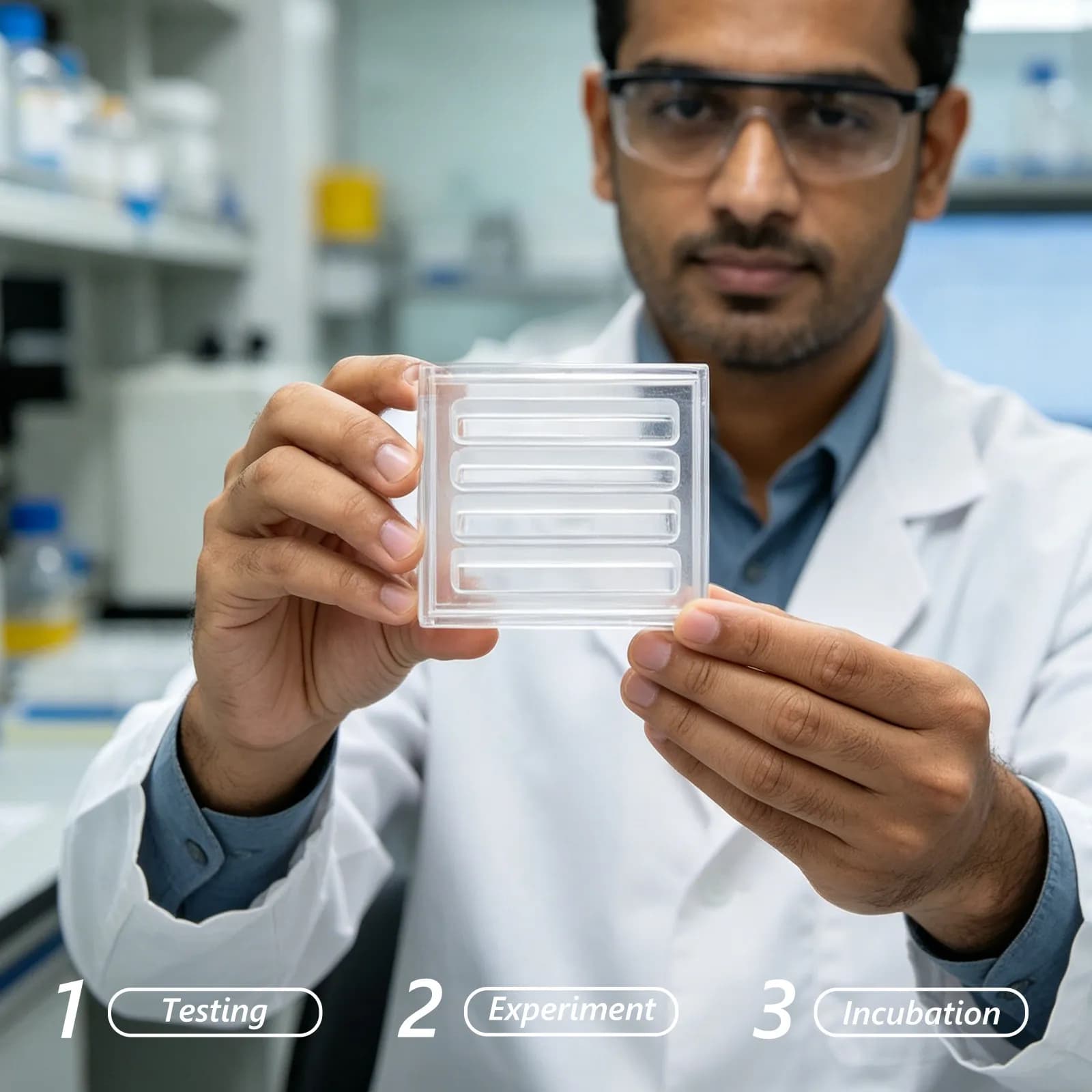 4 Grid Incubation Box Stable Temperature Immunohistochemistry Western Blot Lab Reusable Sealed Sample Holder Storage
